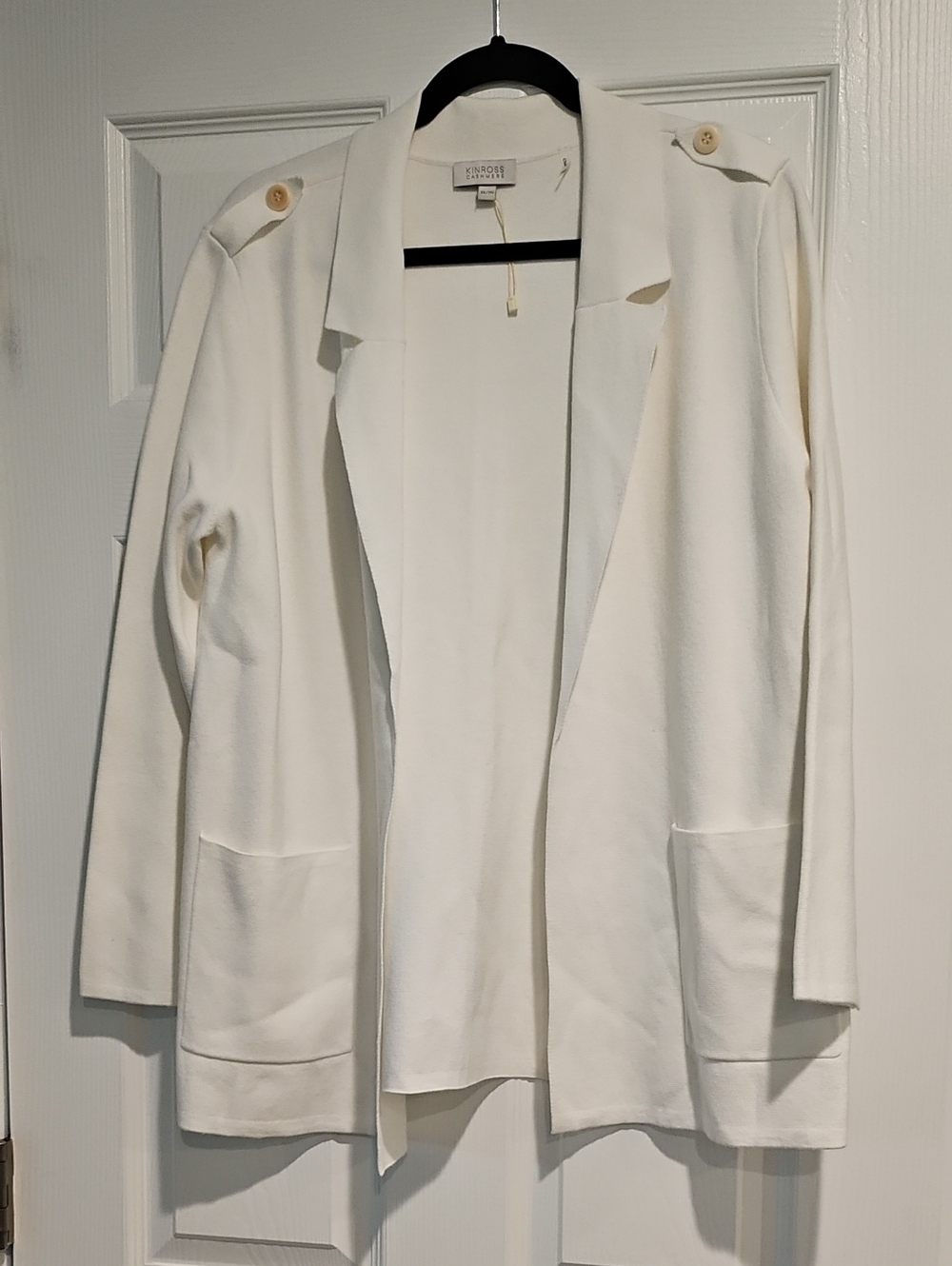 White Open-Front Women's Blazer Jacket
